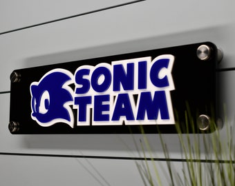 Sonic Team Logo - Layered Acrylic Wall Plaque, Gameroom Decor