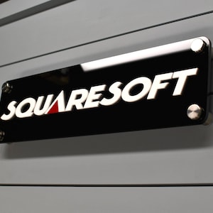 SQUARESOFT Wall Plaque - Premium Layered Acrylic Sign, Gameroom, Kingdom Hearts, Final Fantasy, Chrono Trigger, Super Mario RPG, SAGA