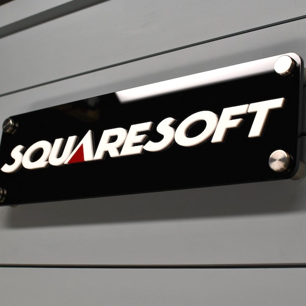 SQUARESOFT Logo Wall Plaque - Premium Acrylic Sign, Gameroom Decor