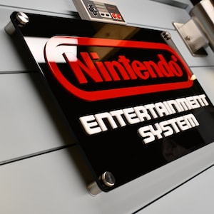 JUMBO NES Wall Plaque - Sign, Decor, Mario, Birthday Gift, Acrylic, Colors, Gamer, Nintendo Entertainment System, 8 bit, Mario, Donkey Kong