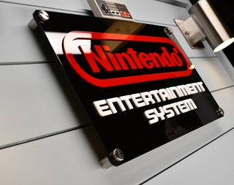Jumbo NES Wall Plaque – Retro Gamer Decor, Acrylic Sign