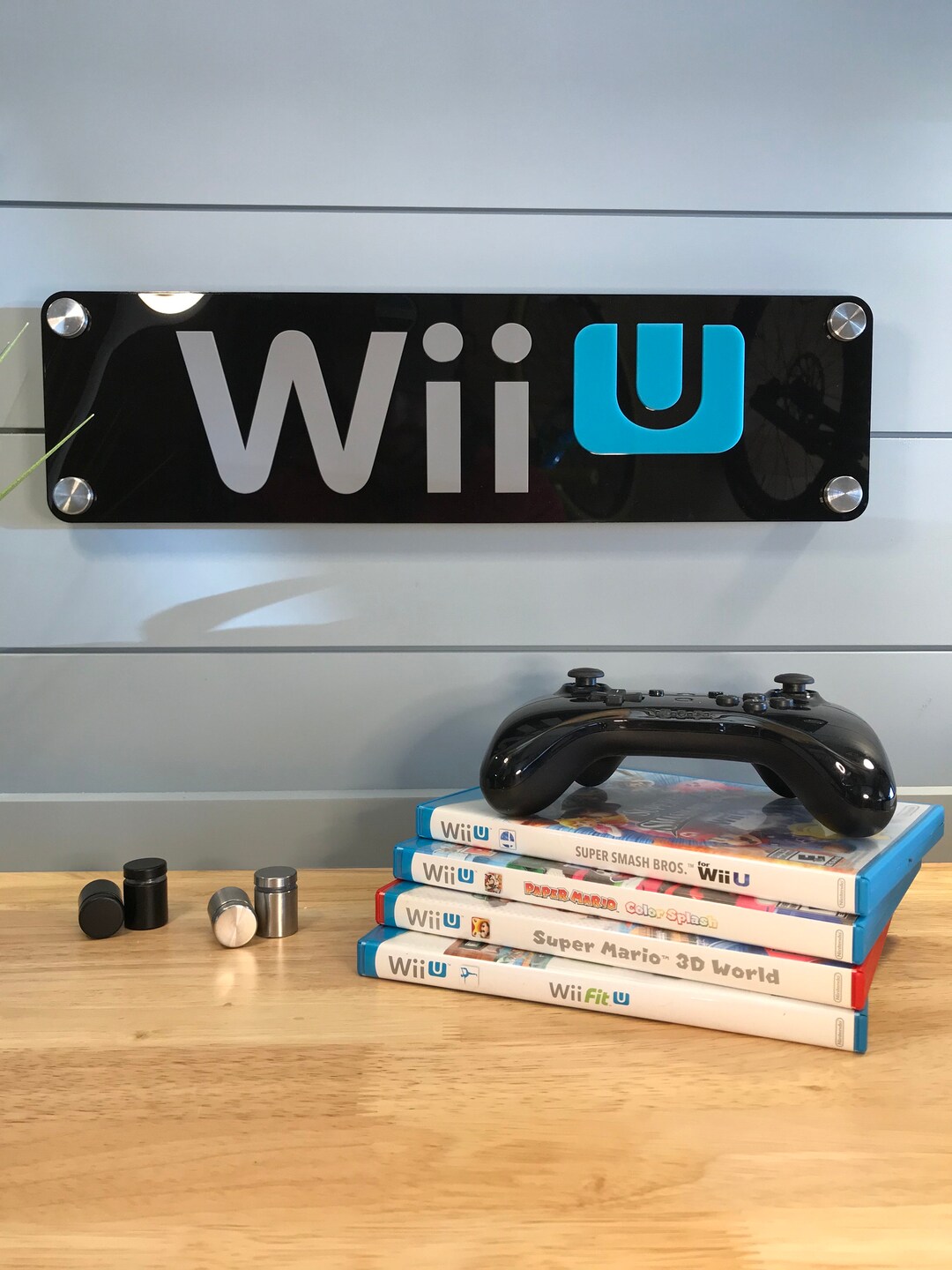 Nintendo Wii U Logo Wall Plaque Layered Sign Decor Super Etsy