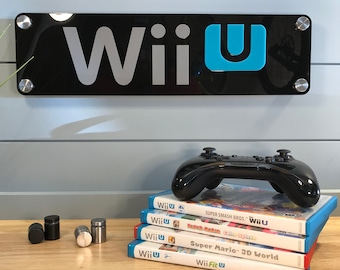 Nintendo Wii U Logo Wall Plaque – Layered Acrylic, Gamer Room Decor