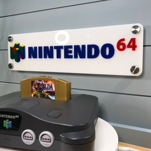 Nintendo 64 Logo Wall Plaque - Layered, Sign, Decor, Super Mario, Zelda, Metroid, Yoshi, Birthday Gift, Acrylic, Colors, Gameroom, Gamer
