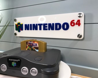 Nintendo 64 Logo Wall Plaque - Layered Acrylic Gameroom Decor