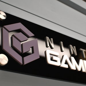Nintendo Gamecube Wall Plaque - Layered, Sign, Decor, Super Mario, Zelda, Metroid, Yoshi, Birthday Gift, Acrylic, Colors, Gameroom, Gamer