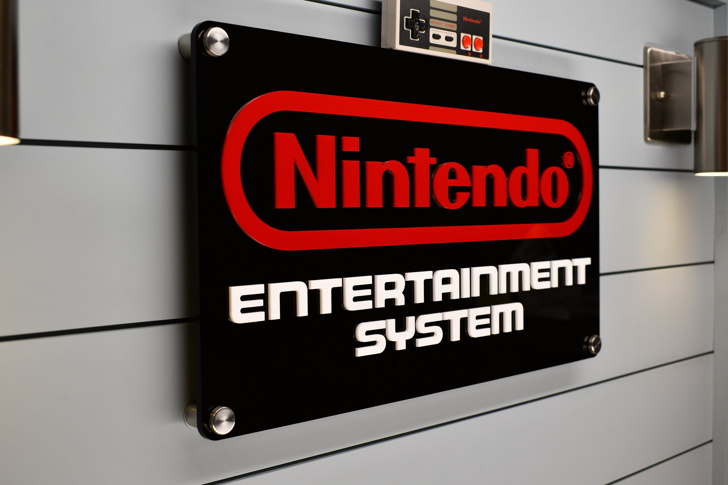 Nes. Sign Jumbo NES Wall Plaque β Retro Gamer Decor, Acrylic Sign - Etsy