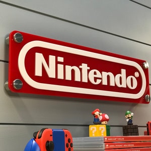 Nintendo Logo Wall Plaque - Layered, Sign, Decor, Super Mario, Zelda, Metroid, Yoshi, Birthday Gift, Acrylic, Colors, Gameroom, Gamer