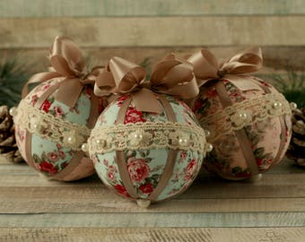 shabby chic christmas balls pink and blue ornaments handmade lace xmas tree decorations - Handmade Shabby Chic Christmas Decorations shabby chic christmas balls pink and blue ornaments handmade lace xmas tree decorations - Handmade Shabby Chic Christmas Decorations