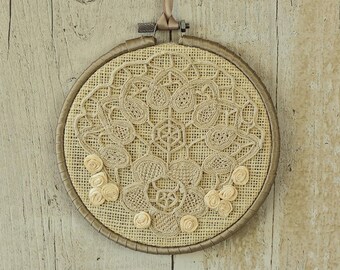 Farmhouse hanging wall decor, rustic wall hanging, farmhouse home decoration, hoop wall hanging, farmhouse gift for her, hanging hoop art