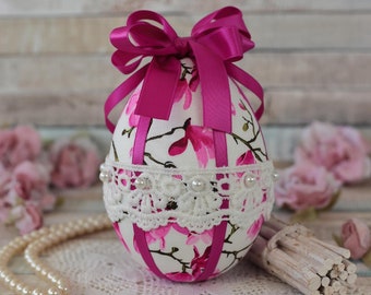 Easter egg decoration, pink egg decor, pink Easter home decoration, pink Easter egg gift, Easter floral egg, pink Easter gift for Mum