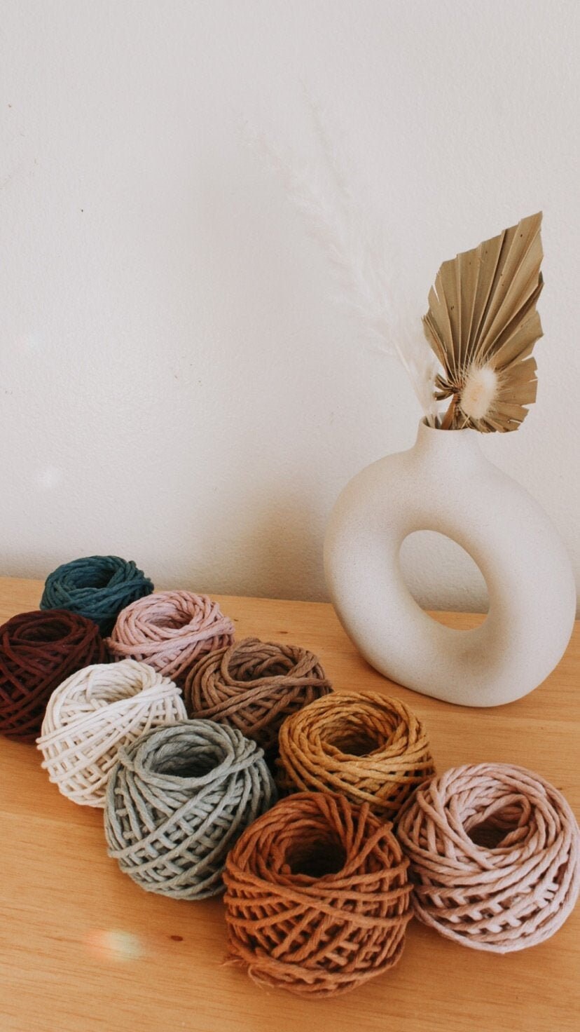 Macramé Cord - 100% Cotton CORD - 3mm - Mini Spools (80ft of Single S…