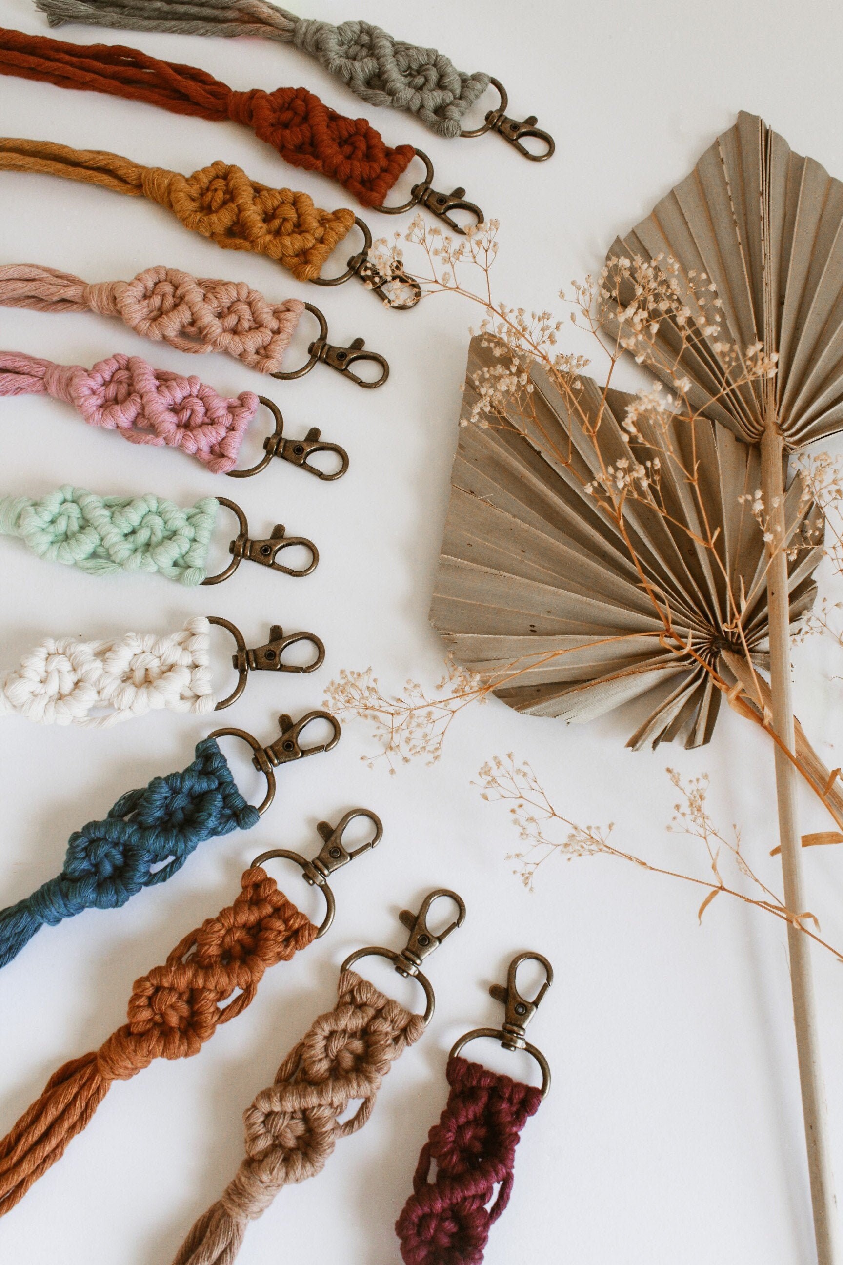 Macramé Keychains | Small | NEW COLORS | Mini Macrame Keychains w/ Ta…