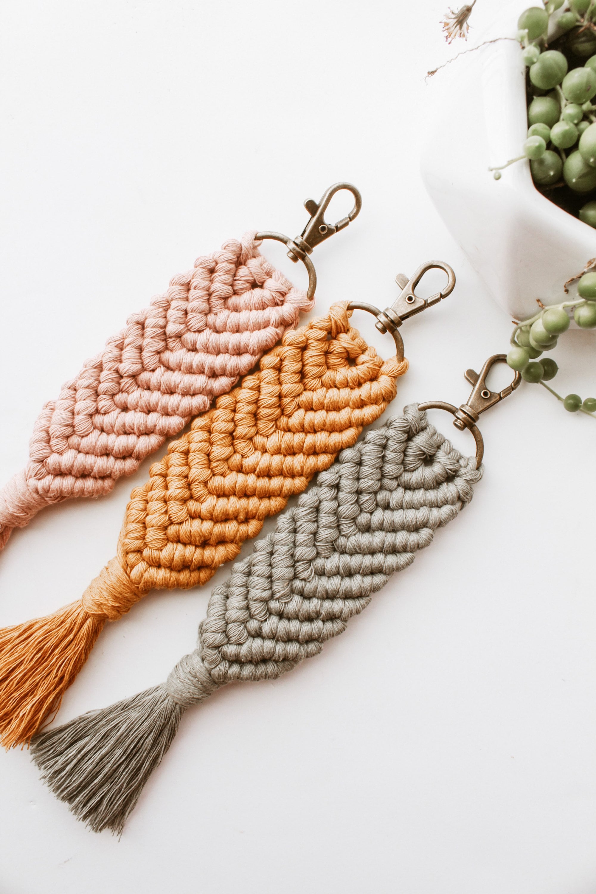 Macrame Keychains Available in Multiple Colors Etsy