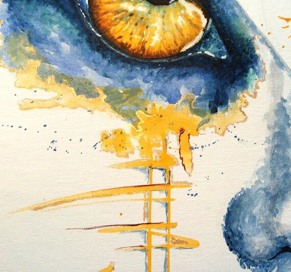 Wolf Eye Akryl Płótno Obraz Zwierząt Wilk Akryl Oko Surrealistyczne