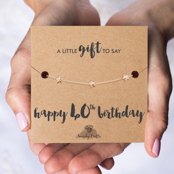 40th Birthday Gifts for Women - 60th Birthday gifts for Women, 50th Birthday Gift for Women, 18ct Gold / 925 silver plated Star Bracelet