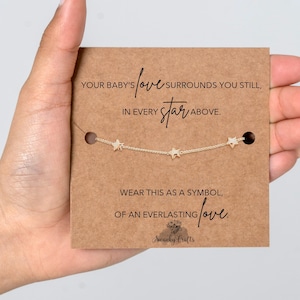 Infant Loss Gift, Miscarriage Bracelet, Miscarriage Keepsake, Gold or Silver Plated Star Bracelet image 1