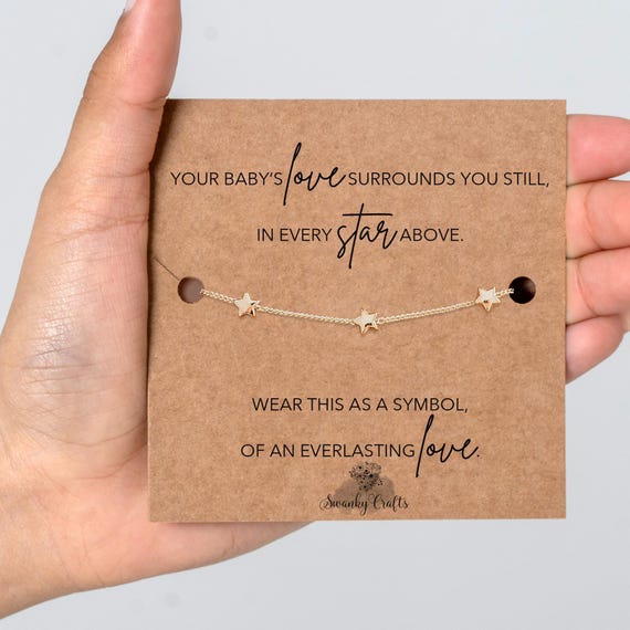 Infant Loss Gift, Miscarriage Bracelet, Miscarriage Keepsake, Gold or Silver Plated Star Bracelet