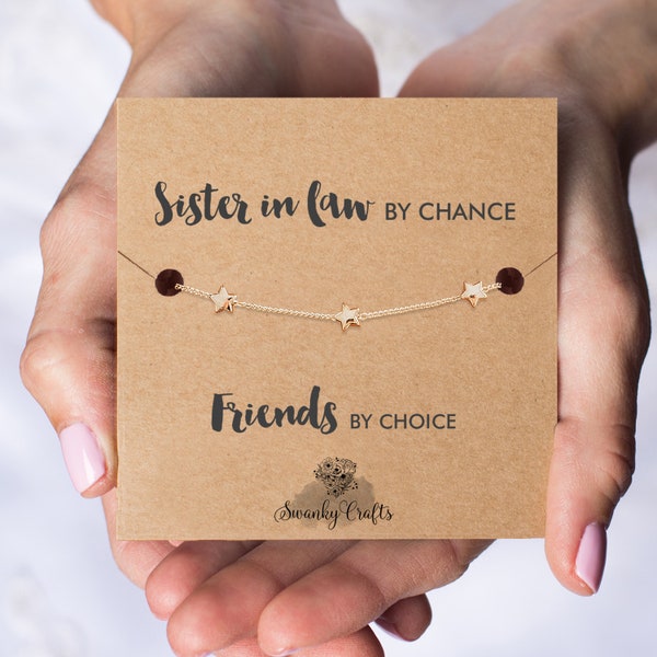 Sister in Law Wedding Gift, Sister in law gift, Wedding Day Gift For Sister in law Bracelets,  - 18ct Gold / 925 Silver Plated Star Bracelet