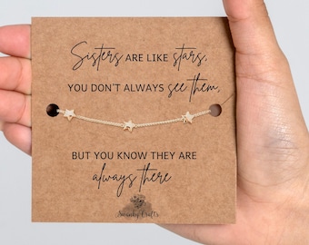 Sister Gift from Sister Gift for Sister - Sister Bracelet,  Sister Gifts for Sister, Big Sisters Gift,  18ct Gold / 925 Silver Plated