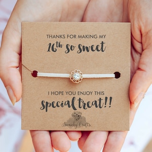 5 x Sweet 16 Party Favors for Guests, Sweet 16 Favors for Guests, Sweet Sixteen Party Favors, Quinceanera Favors, Ivory Friendship Bracelets