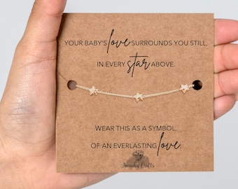 Infant Loss Gift, Miscarriage Bracelet, Miscarriage Keepsake, Gold or Silver Plated Star Bracelet