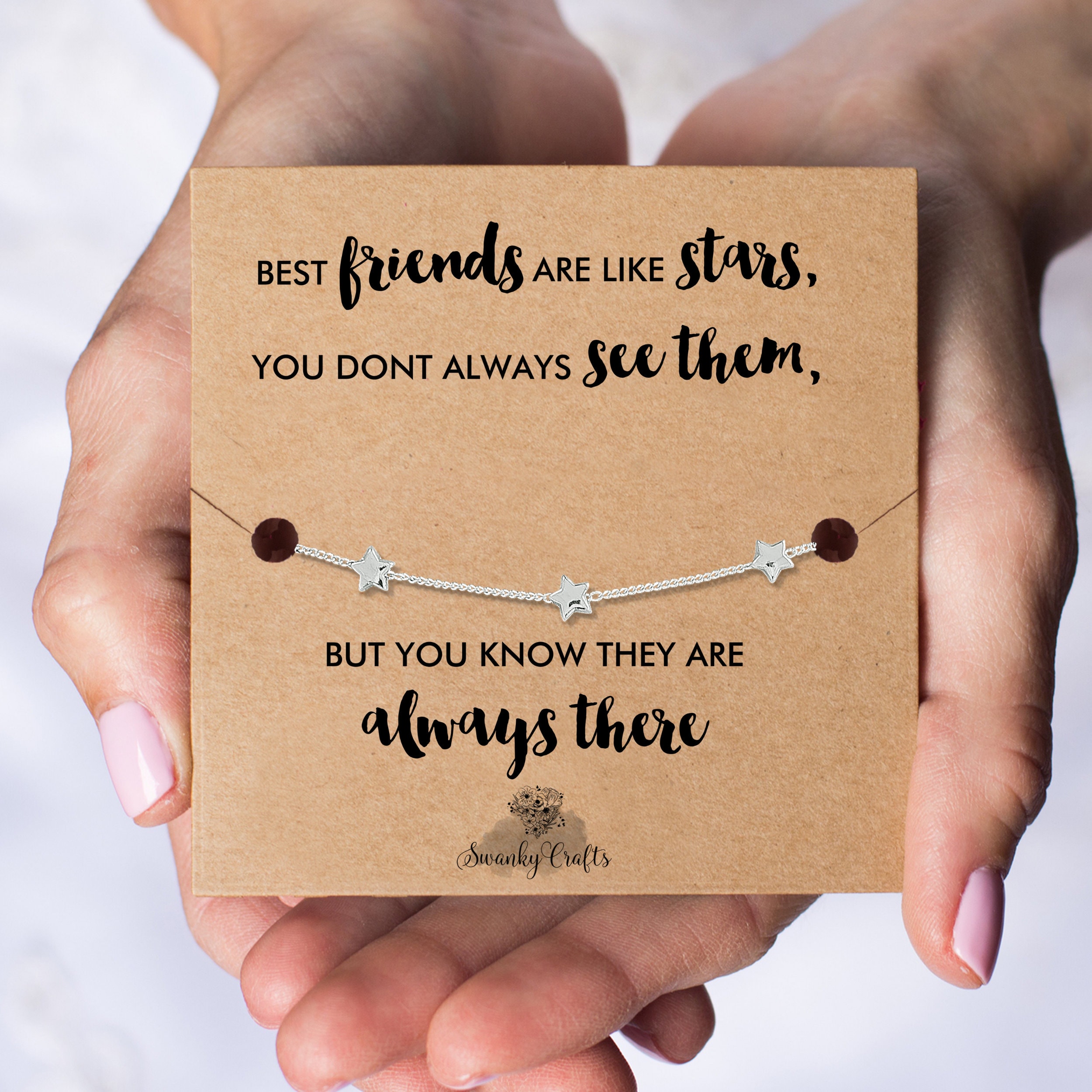 Best Friend Gifts Best Friend Gift, Best Friend Bracelet, Best Friend  Birthday Gift, 18ct Gold / 925 Silver Plated Star Bracelet With Card 