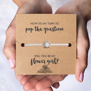 Will you be my Flower Girl Proposal, Will you be my Bridesmaid Proposal,  Flower Girl Gift, Flower Girl Bracelet, Junior Bridesmaid Gift