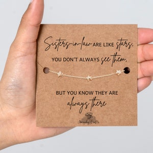 Gifts for Sister in law gift for sister in law christmas gift - future sister in law Bracelet 18ct Gold / 925 silver plated Star Bracelet
