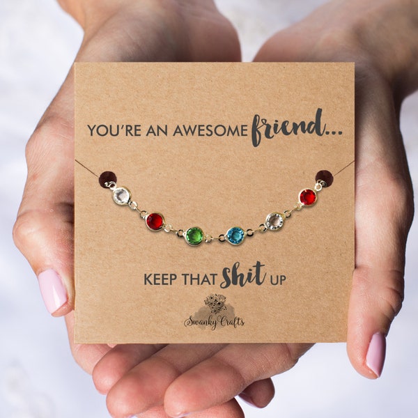 Best Friend Gifts - Best Friend Gift, Best friend Bracelet, Best Friend Birthday Gift - Rainbow Bracelet with Cute Card