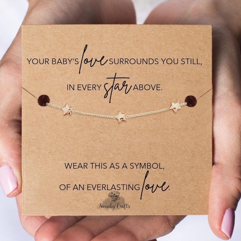 Infant Loss Gift, Miscarriage Bracelet, Miscarriage Keepsake, Gold or Silver Plated Star Bracelet image 4