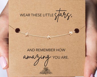 Graduation Jewelry, Best Graduation Gift, Graduation Gift Gold or Silver Plated Star Bracelet
