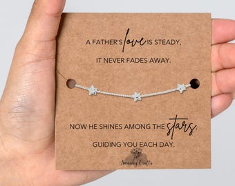 Loss of Father Gift, Loss of Dad Gift, Sympathy Gift, Gold or Silver Plated Star Bracelet