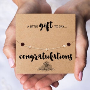 Congratulations Gift, Congratulations New Job Gift, Well Done Gift New Job Card, 18ct Gold / 925 silver plated Star Bracelet and Card