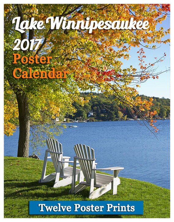 2017 Lake Winnipesaukee Poster Calendar and 11x14 Format Frame Etsy