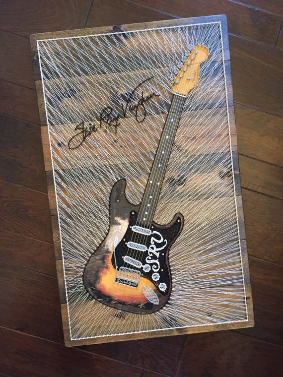 Stevie Ray Vaughn Fender Stratocaster Guitar String Art Stevie Ray Vaughn Fender Stratocaster Guitar String Art