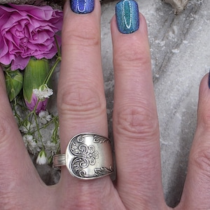 Vintage Silverplated Spoon Ring: Handmade Silverware Jewelry (Size 6 & 7)
