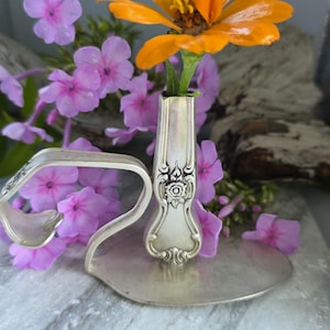 Silverware Bud Vase* Made from VINTAGE silverware* Spoon Vase* Spoon gift idea