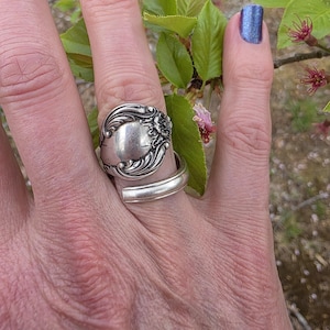 Sterling Silver Spoon Ring: Handmade Vintage Silverware Jewelry, Size 7
