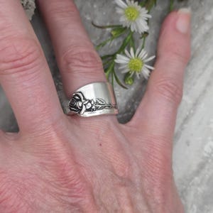 Rose Silverware Spoon Ring -  Vintage Silverplated Jewelry