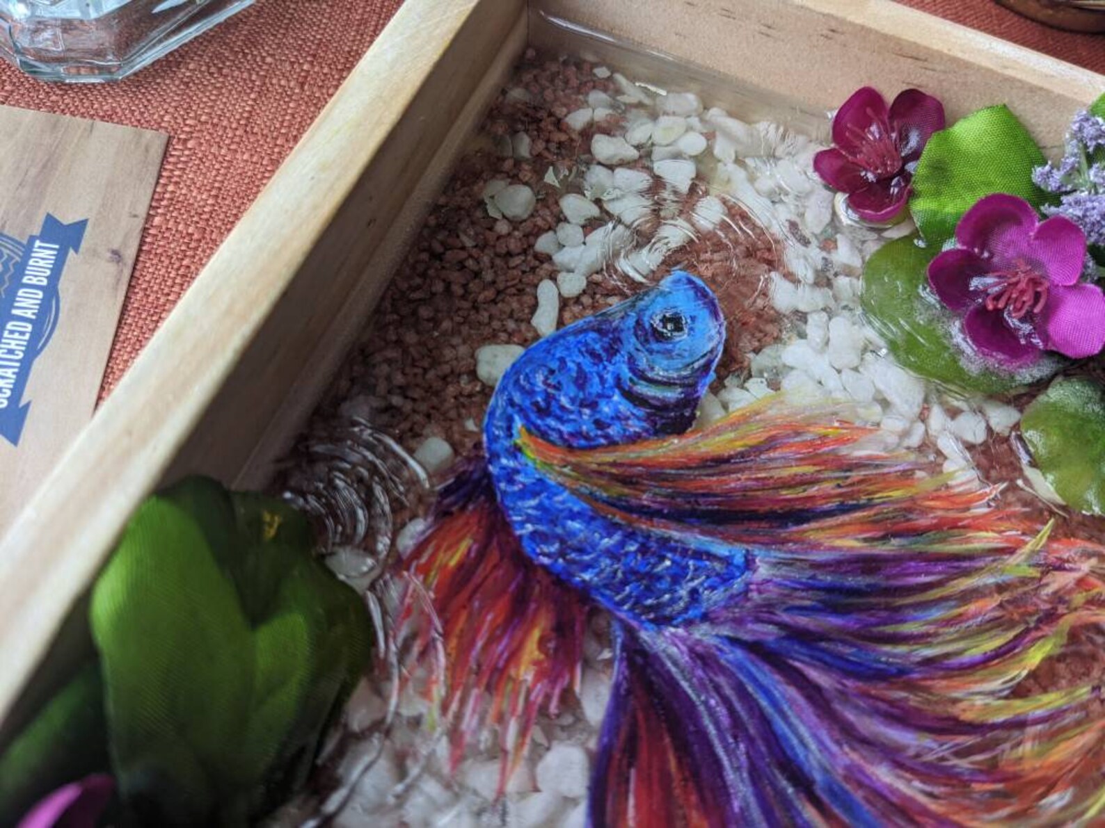 Resin Betta Fish Pond 2 One Hand Painted Betta Fish Wooden - Etsy