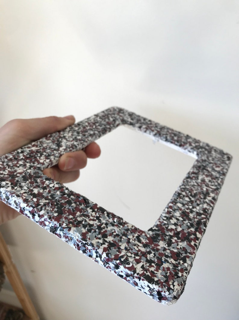 Gloss Finish Color Flaked Textured Wooden Frame with Stand Red Black White Grey Colored