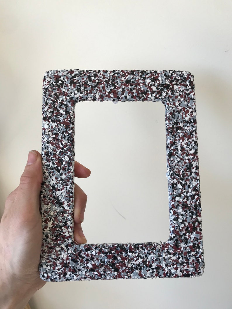 Gloss Finish Color Flaked Textured Wooden Frame with Stand Red Black White Grey Colored