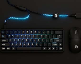 Coiled Aviator Keyboard Cable | Custom Mechanical Keyboard USB-C Braided Cable | Desk Setup Accessory Gift for Gamers