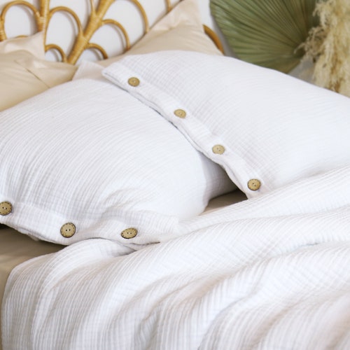 Gauze Muslin Bedding Duvet Cover Set Cotton Bedding Etsy