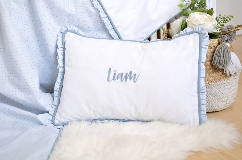 Personalized Baby Pillow, Embroidered Pillowcase, Crib Pillow Cover, Personalized Gifts, Custom Name Pillow, Baby Pillowcase, Nursey Decor image 1