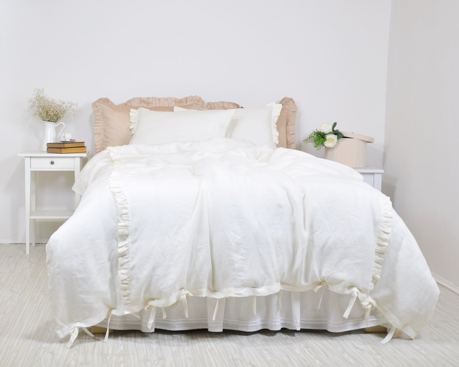 French Beige Ribbon Ruffle Bedding Bundle, Best Stylish Bedding