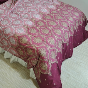 Damask Bedding in Dusty Pink, Maroon, Marsala for Full Queen King ...