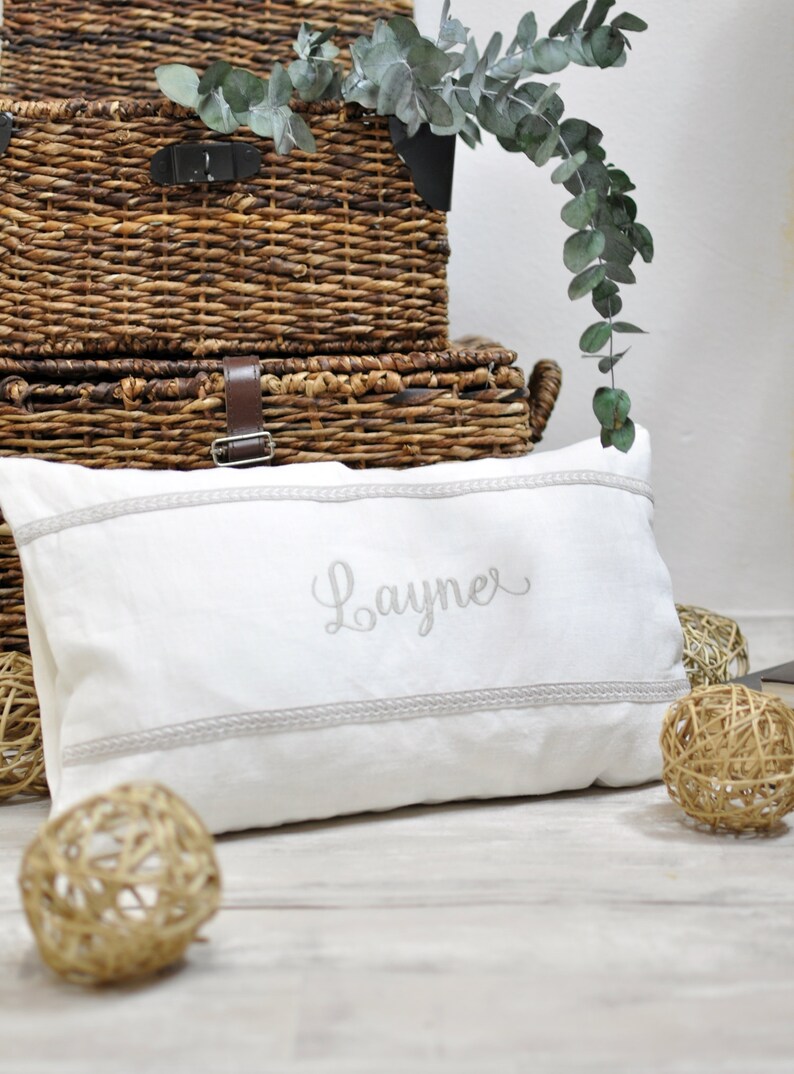 Personalized Pillow Embroidered Pillow Cover Custom Name Etsy