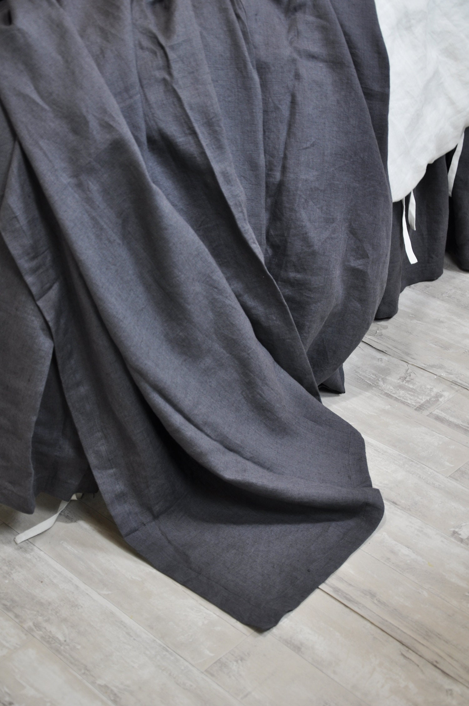 Linen Top Sheet Gray Linen Flat Sheet Full Queen King Twin Etsy